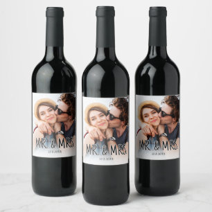 Etiqueta Para Botella De Vino Crea tu propia foto personalizada de pareja