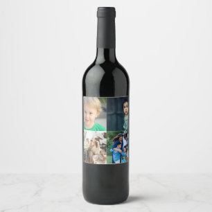 Etiqueta Para Botella De Vino Crea tu propio collage de 4 fotos