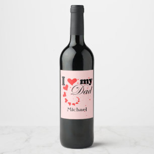 Etiqueta Para Botella De Vino Crea tu propio yo amo a mi papá
