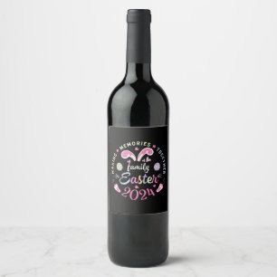 Etiqueta Para Botella De Vino Creando recuerdos juntos familia de Pascua 2024