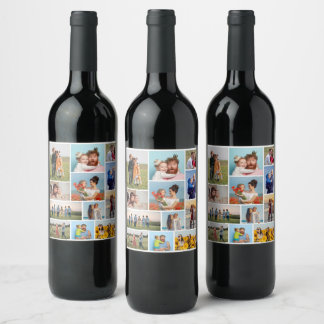 Etiqueta Para Botella De Vino Crear su propio Collage de fotos de 12