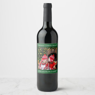 Etiqueta Para Botella De Vino Cree sus propias Felices Navidad de la foto de