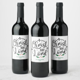 Etiqueta Para Botella De Vino Cristo el Señor Personalizado Navidad Religioso