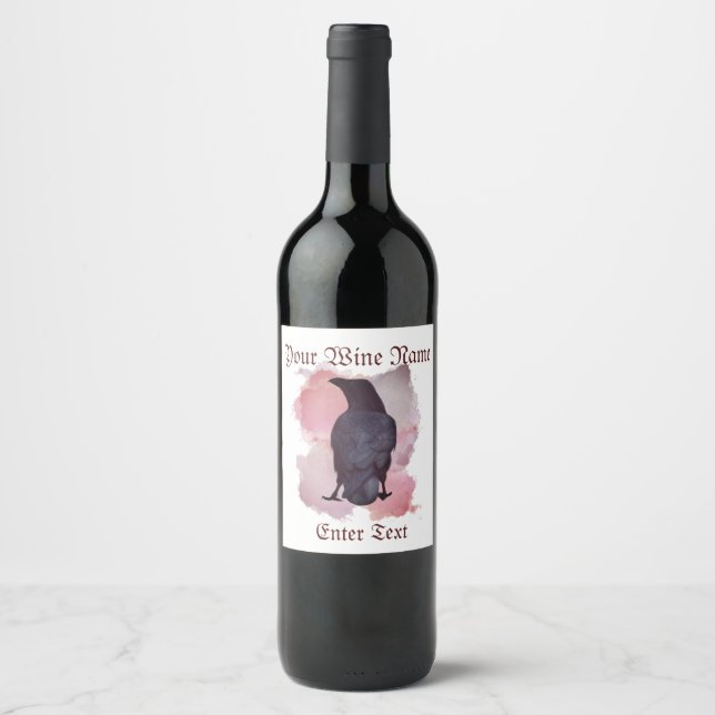 Etiqueta Para Botella De Vino Crow Wine (Anverso)