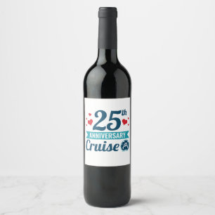 Etiqueta Para Botella De Vino Cruceros por el 25 aniversario