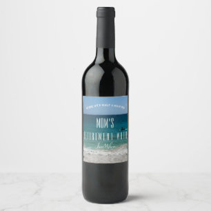 Etiqueta Para Botella De Vino Cualquie océano y playa conocidos de la
