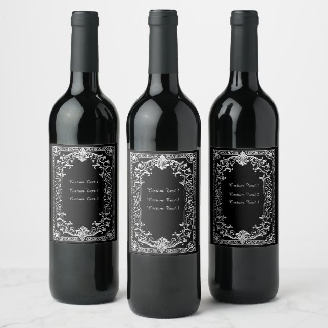 Etiqueta Para Botella De Vino Cualquier marco plateado (Botellas)