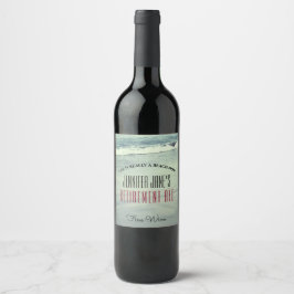 Etiqueta Para Botella De Vino Cualquier nombre Retirement Red Fine WBeach