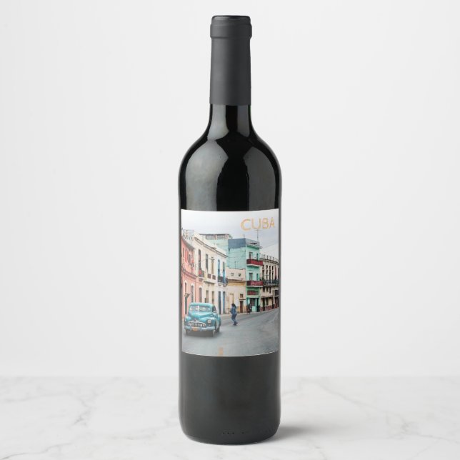 Etiqueta Para Botella De Vino Cuba (Anverso)