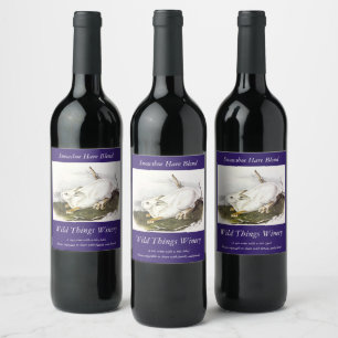 Etiqueta Para Botella De Vino Cuello de raquetas de nieve, invierno (liebre nort
