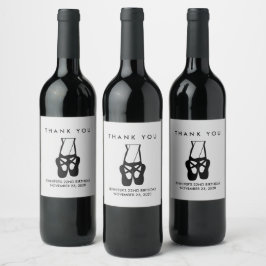 Etiqueta Para Botella De Vino Cuidados Ballet Negro Zapatillas En Pointe Gracias