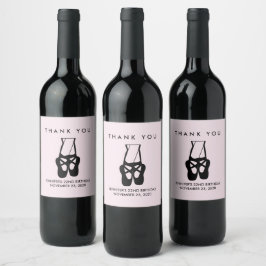 Etiqueta Para Botella De Vino Cuidados Ballet Negro Zapatillas En Pointe Gracias