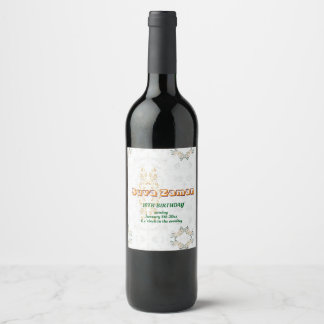 Etiqueta Para Botella De Vino Cumpleaños 16 Elegante Flor de Rosa Blanca