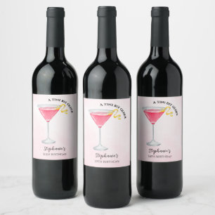 Etiqueta Para Botella De Vino Cumpleaños 30 de Mujer Un Poco Más Grande Rosa
