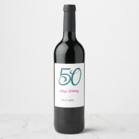 cumpleaños 50 agregar nombre año turquesa rosa neg
