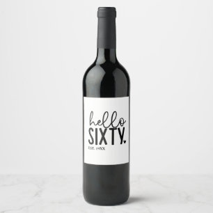 Etiqueta Para Botella De Vino Cumpleaños 60 Hello Sesenta