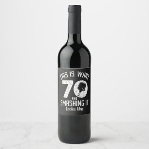 Etiqueta Para Botella De Vino Cumpleaños 70 Años Ama Pickleball