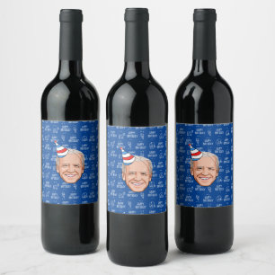 ETIQUETA PARA BOTELLA DE VINO CUMPLEAÑOS DE JOE BIDEN
