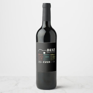Etiqueta Para Botella De Vino Cumpleaños del Mejor Padre Guitariano