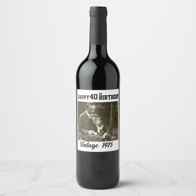 Etiqueta Para Botella De Vino Cumpleaños feliz (Etiqueta de vino) (Anverso)