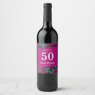 Etiqueta Para Botella De Vino Cumpleaños Feliz Inspirado en Margaritas Para Herm