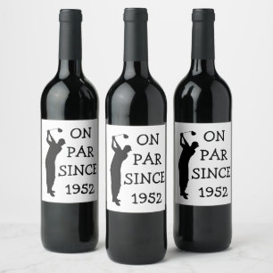 Etiqueta Para Botella De Vino Cumpleaños Golfer Funny 70th happy Dad Par