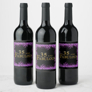 Etiqueta Para Botella De Vino Cumpleaños número 35