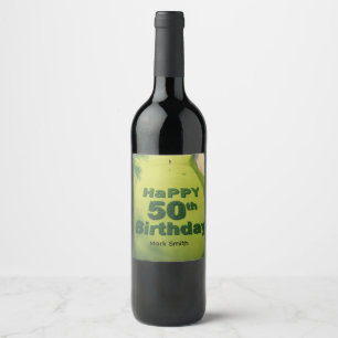 Etiqueta Para Botella De Vino Cumpleaños número 50 de golf en el green de puttin