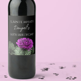 Etiqueta Para Botella De Vino Cumpleaños Personalizado del Silbato de Escocia
