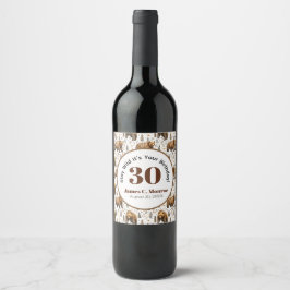 Etiqueta Para Botella De Vino Cumpleaños Salvaje Oso Bosque 