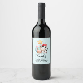 Etiqueta Para Botella De Vino Cumpleaños sonriente, dulce y adorable