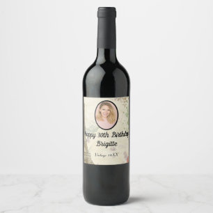 Etiqueta Para Botella De Vino Cumpleaños Vintage Parisino