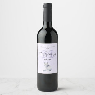 Etiqueta Para Botella De Vino Curte Nordic Fox con marcas florales de vino