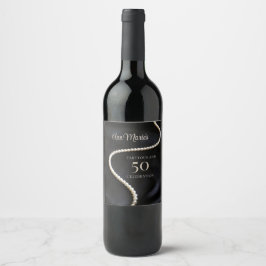 Etiqueta Para Botella De Vino Custom Black 50 and Fabulous