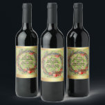 Etiqueta Para Botella De Vino Custom Christmas Wine Labels<br><div class="desc">Elevate your holiday gifting with our beautifully crafted,  customizable wine bottle labels. Perfect for wishing a Merry Christmas to your dear friend,  each label is fully editable,  allowing you to personalize every detail,  including the heartfelt message</div>