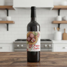 Etiqueta Para Botella De Vino Custom Easter Egg Wine Label with Family Name