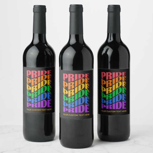 Etiqueta Para Botella De Vino Custom Text Pride (Botellas)