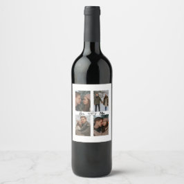 Etiqueta Para Botella De Vino Custom Valentine Wine Label with Multiple Photos