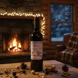 Etiqueta Para Botella De Vino Custom Winter Mountain Holiday Spiced Mead Bottle