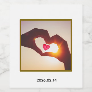 Etiqueta Para Botella De Vino Custom with photo and date design