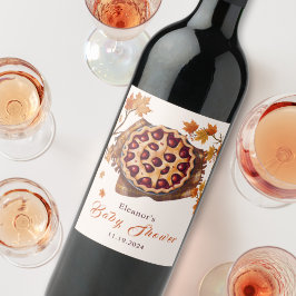 Etiqueta Para Botella De Vino Cute acuarela Rustic Cherry Pie Baby Shower