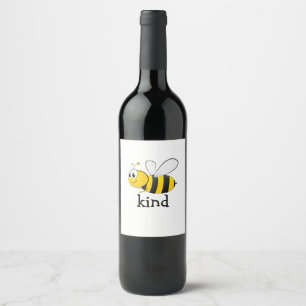 Etiqueta Para Botella De Vino Cute Bee Kind