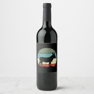 Etiqueta Para Botella De Vino Cute Donkey Regalo de los ganaderos Regalos Pa