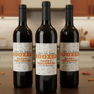 Etiqueta Para Botella De Vino Cute Halloween Boo Gift Tag