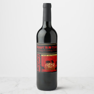 Etiqueta Para Botella De Vino Cute Rat Año Nuevo Chino 2020 Cumpleaños Zodiac WL