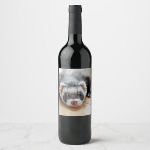 Etiqueta Para Botella De Vino Cute Sable Ferret