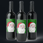 Etiqueta Para Botella De Vino Cute Santa Claus Merry Christmas Gift Tag<br><div class="desc">Cute Santa Claus Merry Christmas Gift Tag</div>