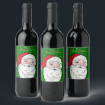 Etiqueta Para Botella De Vino Cute Santa Claus Merry Christmas Gift Tag<br><div class="desc">Cute Santa Claus Merry Christmas Gift Tag</div>