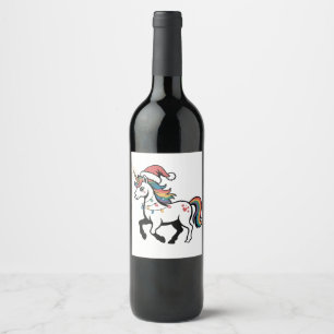 Etiqueta Para Botella De Vino Cute Unicorn Deer Reno Ciervo Luces Divertidas De