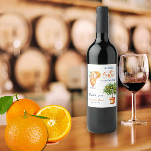 Etiqueta Para Botella De Vino Cutie Naranja Citrus Summer Ice Cream Baby Shower